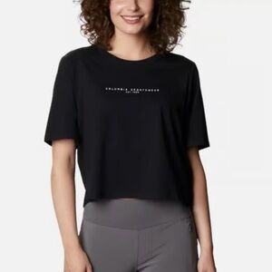 Columbia Park Organic Cotton Crop Box Tee T-Shirt Black Women’s Size Medium